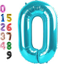 Number Balloons 0 Balloon 40 inch Light Blue by Enyeopd