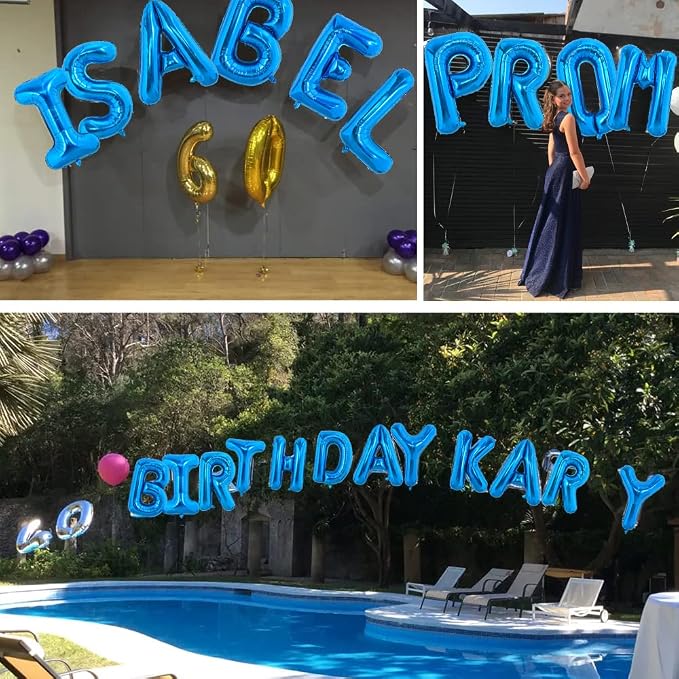 TONIFUL 40 Inch Large Blue Letter D Foil Balloons Alphabet Balloons | Giant - Image 4