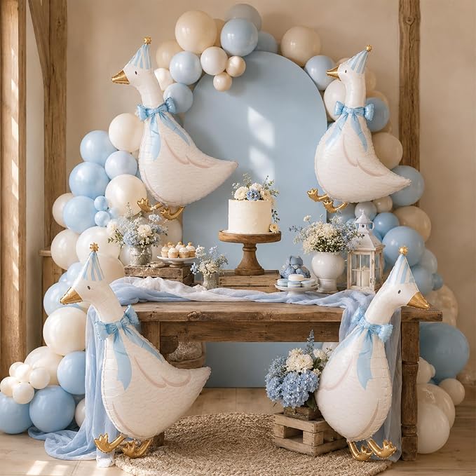 Blue Goose Foil Balloons, 30 Inch 5PCS Goose Birthday Party Decorations | Large - Image 7
