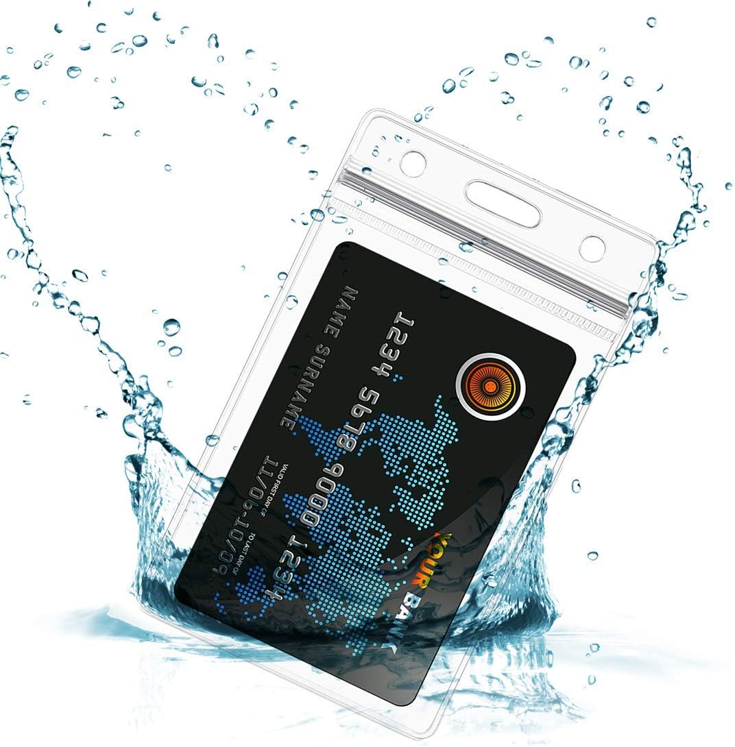 Name Tag 100 Pack Badge ID Card Holders Clear Plastic Vertical Premium Badge Holder