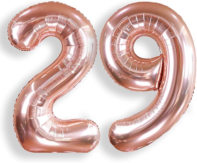 AULE 40 Inch Rose Gold 29 Balloon Number Foil 0-9 Birthday Big Numbers | by AULE