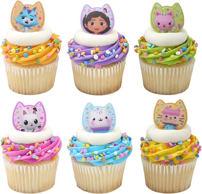DecoPac DreamWorks Gabby's Dollhouse Rings, 24 Cupcake Decorations Featuring - Image 9