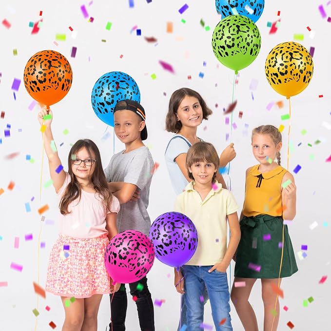 Gejoy 36 Pcs Colorful Neon Cheetah Balloons Leopard Print Balloons 12 Inch - Image 6
