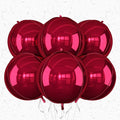 6Pcs Burgundy Round Foil Balloons, Giant 4D Round Ball Balloon, 22 Inch by Adorely