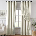 100% Blackout Curtains for Bedroom, Double Layer Ivory Curtains, Room Darkening by Swandream
