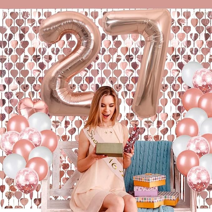 TONIFUL 40 Inch Large Rose Gold Number 40 Balloons Giant Digital 40 Helium - Image 5
