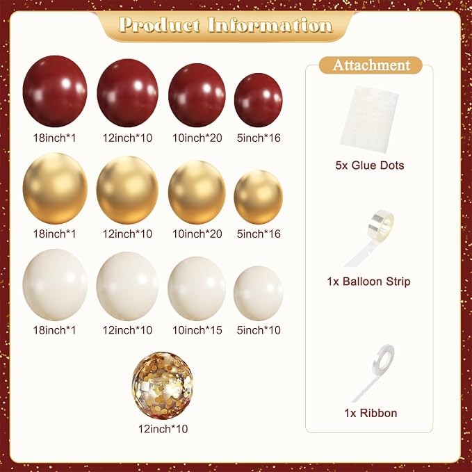 Burgundy Balloon Arch Garland Kit - Image 4