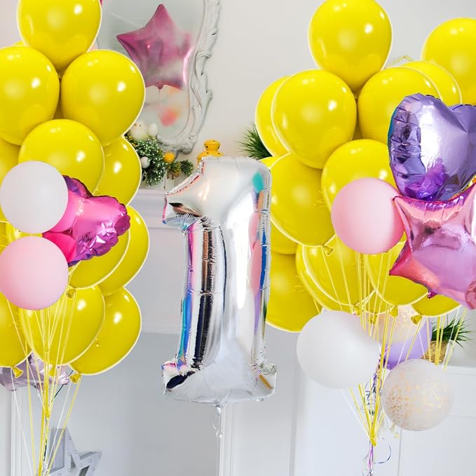 50pcs Yellow Balloons, 12inch Yellow Latex Party Balloons | Helium Quality - Image 3