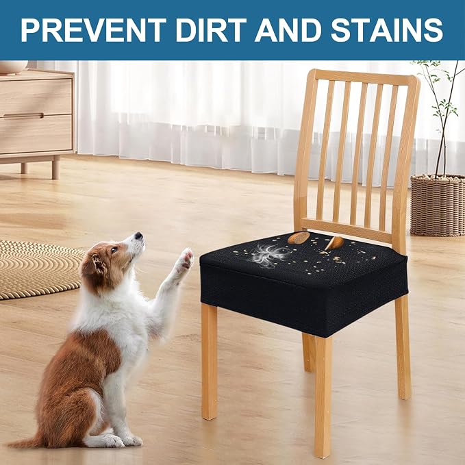 Smiry Waterproof Seat Covers for Dining Room Chairs, No Rear Covers | Stretch - Image 6
