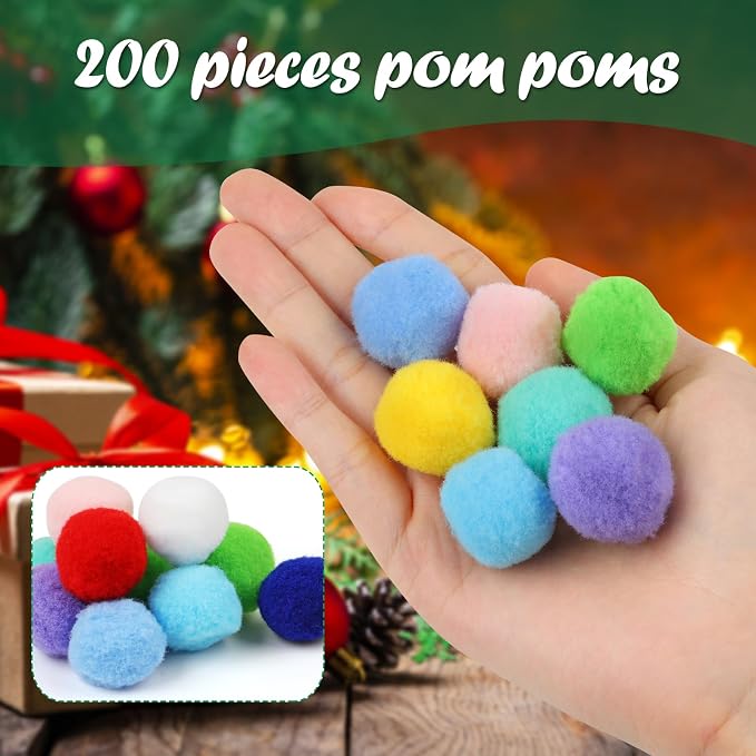 Phinus 200 PCS Pom Poms, 1 Inch Pompoms - Image 6