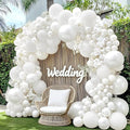 White Balloon Arch Garland Kit, Double Stuffed Beige Cream Balloons Pearl White by DOUBLELAYERBALLOON