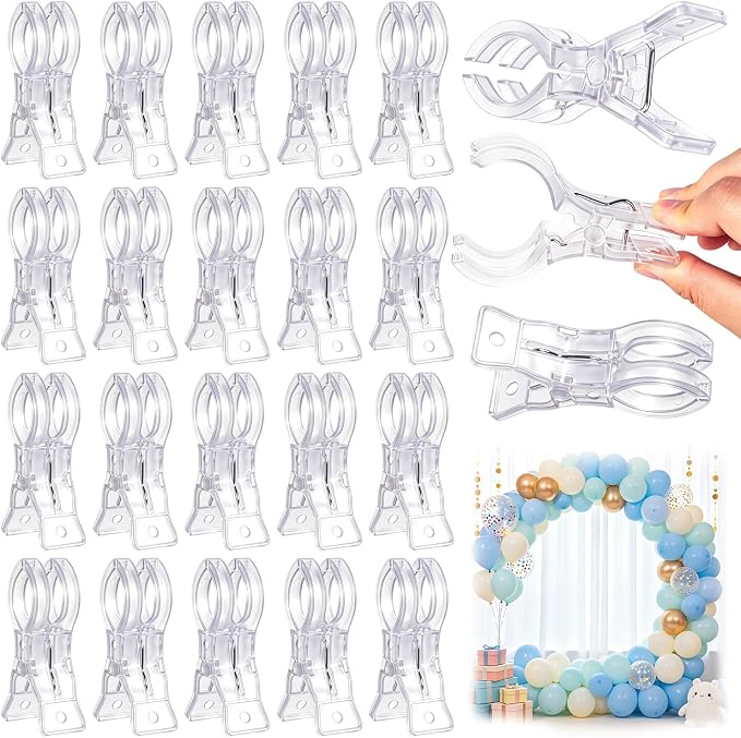 20Pcs Large Balloons Arch Clips, 3.5 Inch Plastic Backdrop Spring Clamps | Clip by Unknown