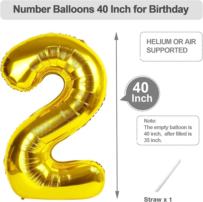 Numbers 10 Balloon 40Inch Gold Balloons - Image 5