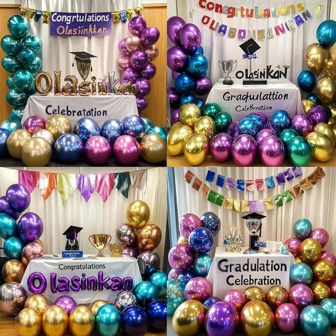 300 Pcs Metallic Chrome Balloons 12 Inch Colorful Party Balloon - Image 6