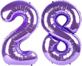 28 Balloon - Purple Birthday Number Balloons, 40 Inch Decorations Men Women | by ALPHADELTAPI