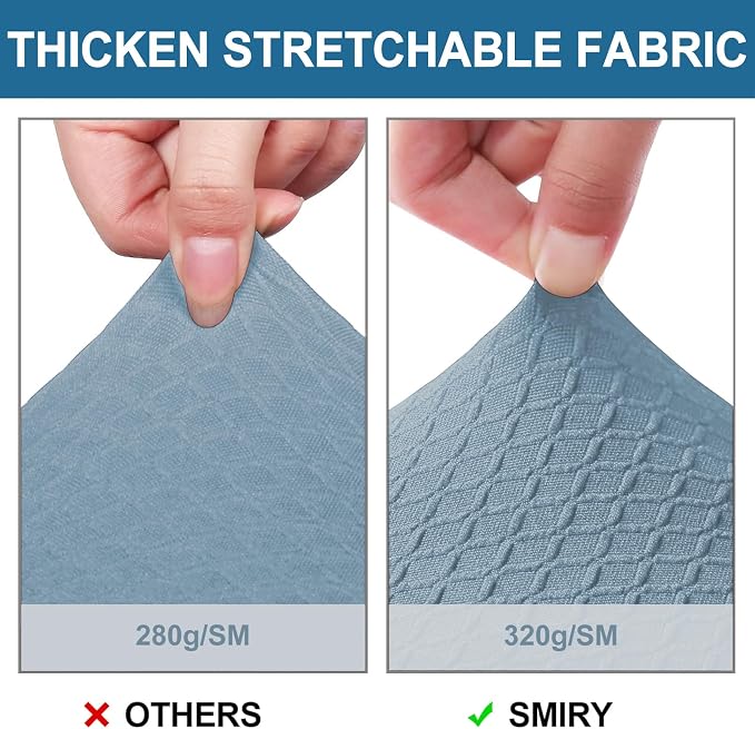 Smiry Waterproof Seat Covers for Dining Room Chairs, No Rear Covers | Stretch - Image 4