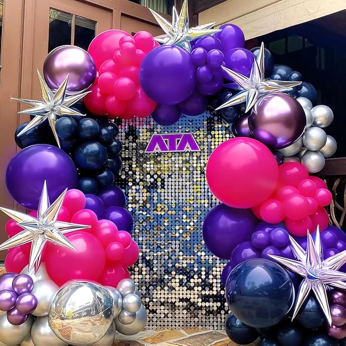 Hot Pink Purple Dark Blue Balloon Arch Kit, Kpop Music Hunter Balloons | 147Pcs - Image 6