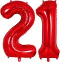 Red Number 21 Balloons, 40 Inch Big Large Foil Number Balloons, Jumbo Giant by AIQINHU