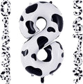Cow Print Number 8 Balloon, Large 40 Inch Cow Number Birthday Balloons by AIQINHU