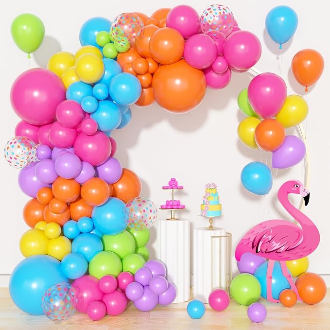 Amandir 153pcs Summer Tropical Balloon Arch Garland Kit Different Sizes 18 12 by Amandir