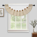 Farmhouse Valance Curtains, Boho Cotton Linen Kitchen Valance, Rustic Button by FRAMICS