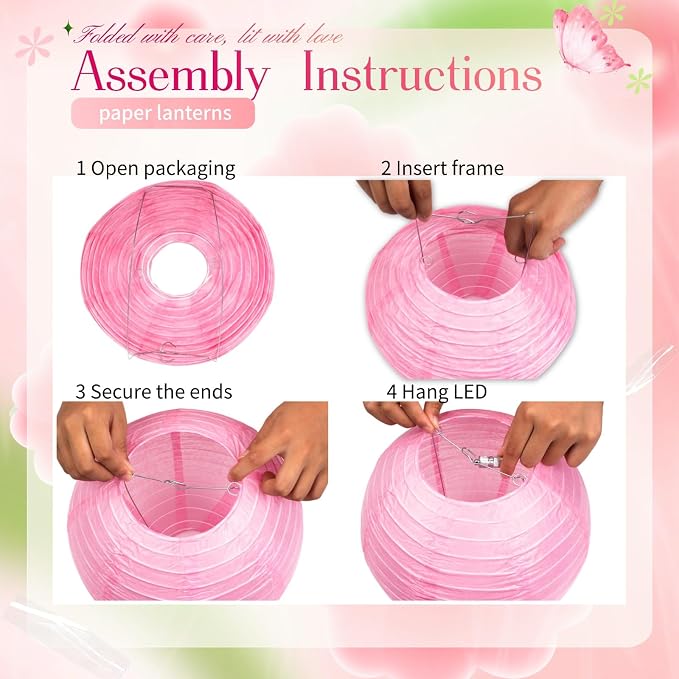 Pink Chinese Paper Lanterns - Image 9
