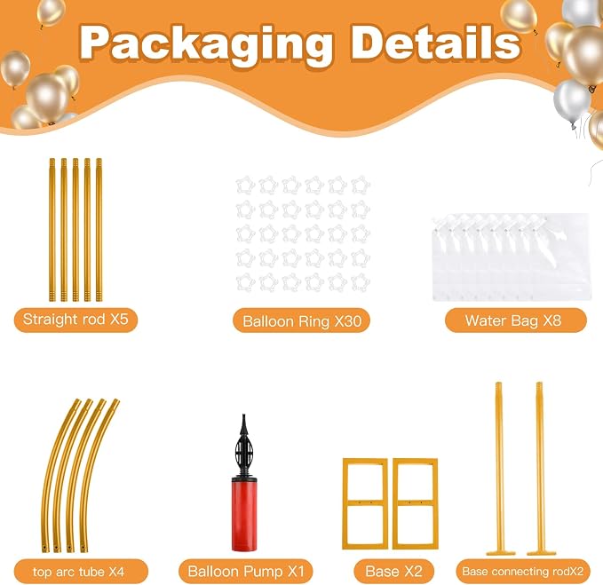 7.2ft and 5.9ft Half Balloon Arch Stand Kit - Image 4