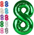 Green Number 8 Balloon 40 inch, Balloon numbers party supplies, deco photo shoot by Upgesy