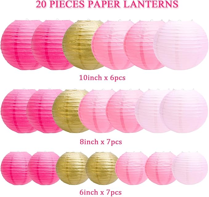 Paper Lanterns Party Decorations, Hanging Round Chinese Lanterns - Image 2