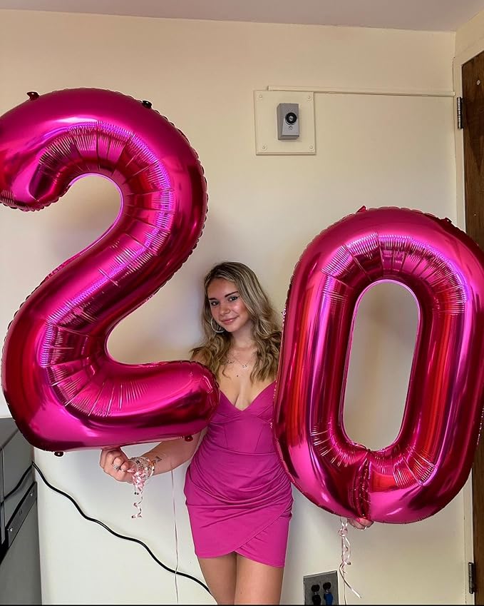 Hot Pink Number 40 Balloon 40 Inch - Image 4