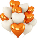 Orange White Heart Foil Balloons 18Inch by Adorely