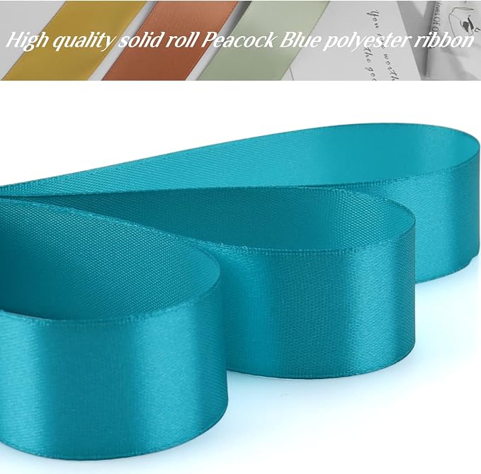 Nsilu 1 inch, Peacock Blue Ribbon - Image 4