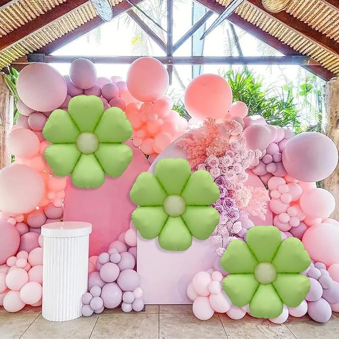 Daisy Balloons Birthday Party Decorations Green Flower Daisy Balloon Kit Shower - Image 3