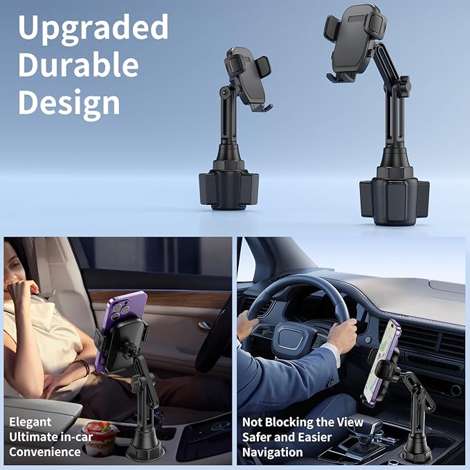 bokilino Cup Phone Mount for Car, Universal Cup Phone Cradle Holder - Image 7