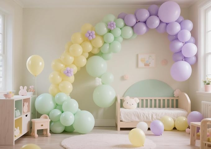 Pastel Green Balloons 145pcs Different Sizes 18 12 10 5 Inches Mint Green Latex - Image 5