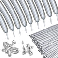 Silver Metallic 260 long Balloons 100 Pack Modeling Long Magic Balloons Shiny by ASIYUHY