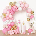 Amandir 144Pcs Pink Balloons Garland Arch Kit | Light Pink Gold White Confetti by Amandir