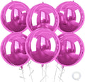 Hot Pink Round Foil Balloons, 22 Inch Pink Metallic Balloons, Sphere Ball by Saxuxu