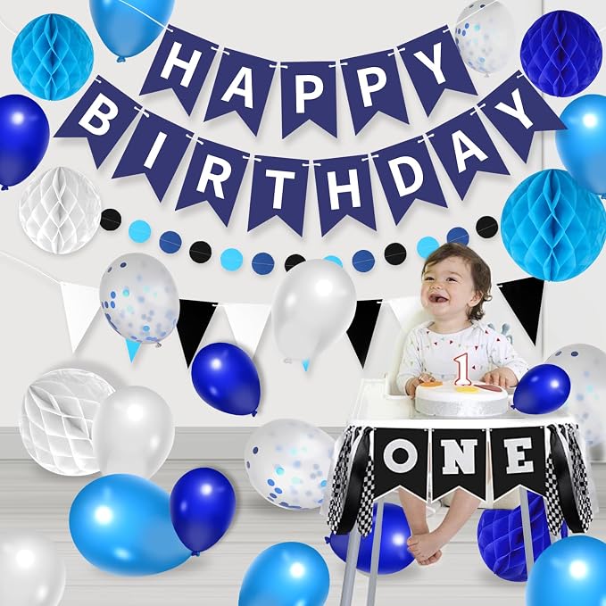 33 Packs Birthday Party Decorations, Happy Birthday Hanging Banner Circle Dot - Image 5