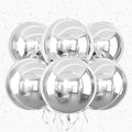 6Pcs Silver Round Foil Balloons, Giant 4D Round Ball Balloons, 22 Inch Metallic by Adorely