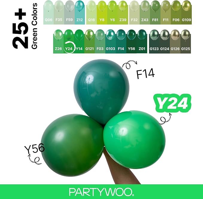 PartyWoo Green Balloons 85pcs Different Sizes of 18 12 10 5 Inch | Balloons - Image 4