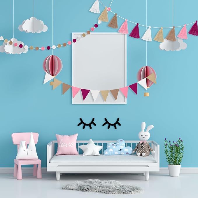 Irenare 9.8 ft Pom Pom Garland for Classroom Felt Rainbow Garland Back to - Image 6
