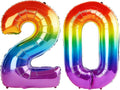 40 Inch Number 20 Balloons for 20th Birthday Party Decorations, 0-100 Rainbow by FOBELEC