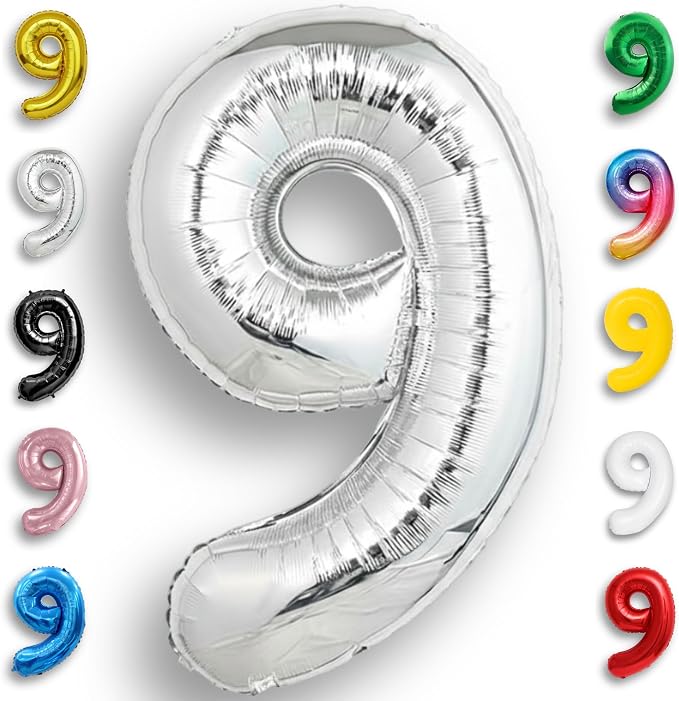 Silver Number Balloon 9 Mylar Foil Balloons 40 inch by Unknown