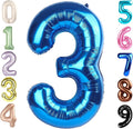 3 Balloon Numbers Birthday Decorations, 40In Dark Blue Balloons by Mluchee