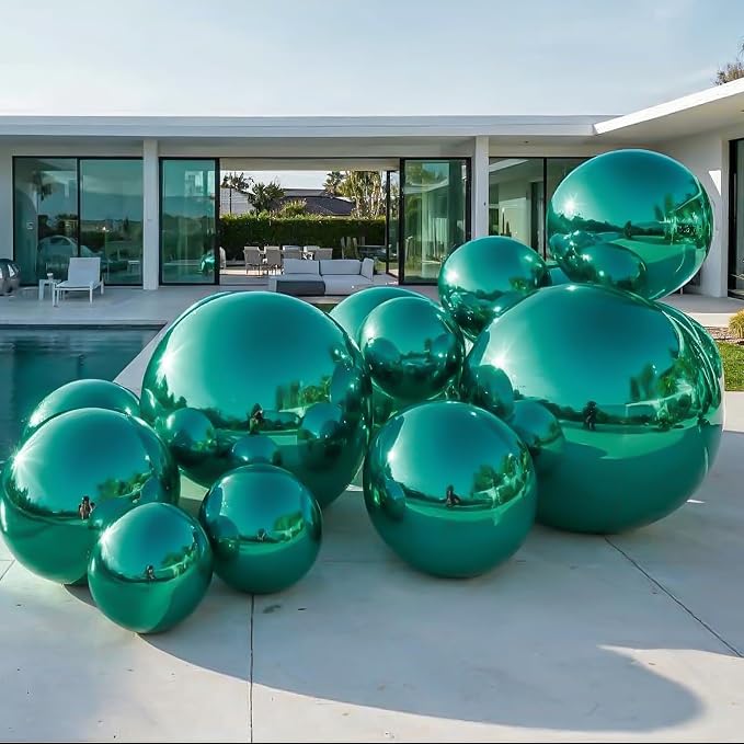 50 Inch Giant Dark Green Round Foil Balloons - Image 6