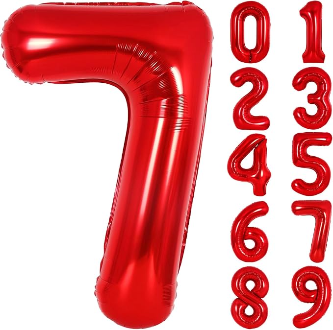 Number Balloons Red Party Balloon by United-UnicornsParty