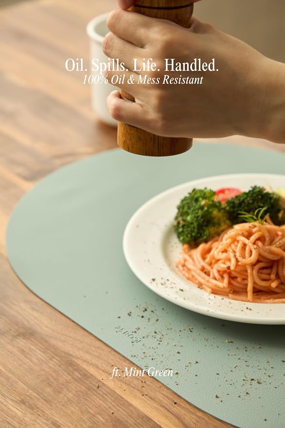 Matt Multi-Color Oval Silicone Placemats Set of 4 – Heat Resistant, Waterproof - Image 7