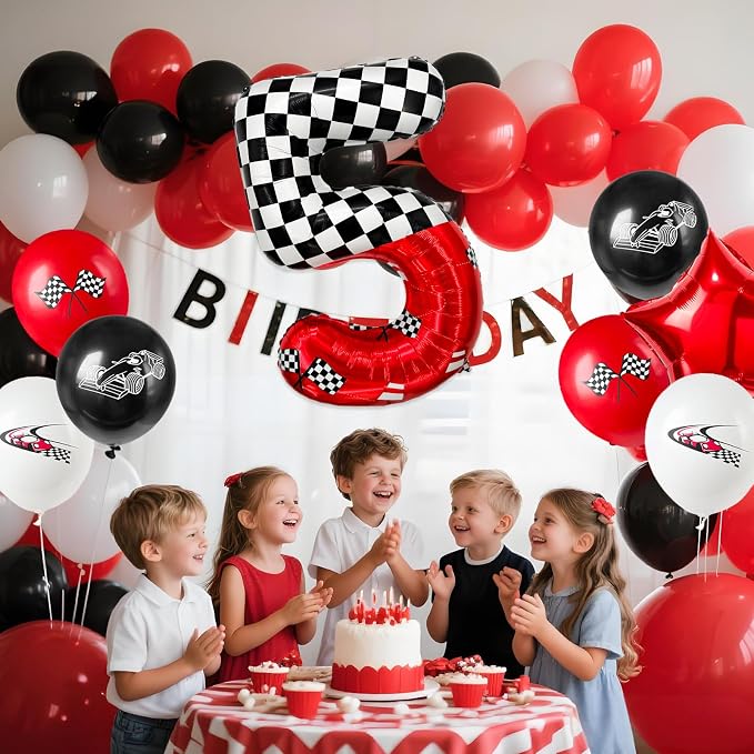 1 pack racing theme 40-inch digital foil balloon, featuring black and white - Image 6