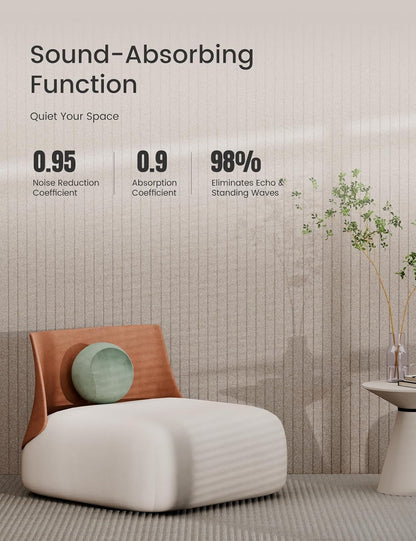 Bumusty Large Cork Board Alternative-47 x35 Felt Bulletin Board Tiles, with 30 Pushpins, 70 Adhesive Tabs, 12-Pack Slat Wall Paneling, Cork Boards for Office Push Pin Board Felt Board-Oatmeal